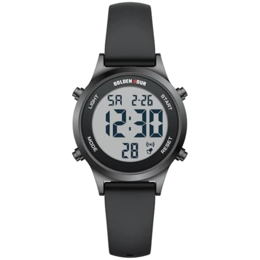 Waterproof Women's Digital Sports Watches with Silicone Strap, Alarm Calendar Stopwatch Chronograph 32mm Rose Gold Case
Waterproof Women's Digital Sports Watches with Silicone Strap, Alarm Calendar Stopwatch Chronograph 32mm Rose Gold Case