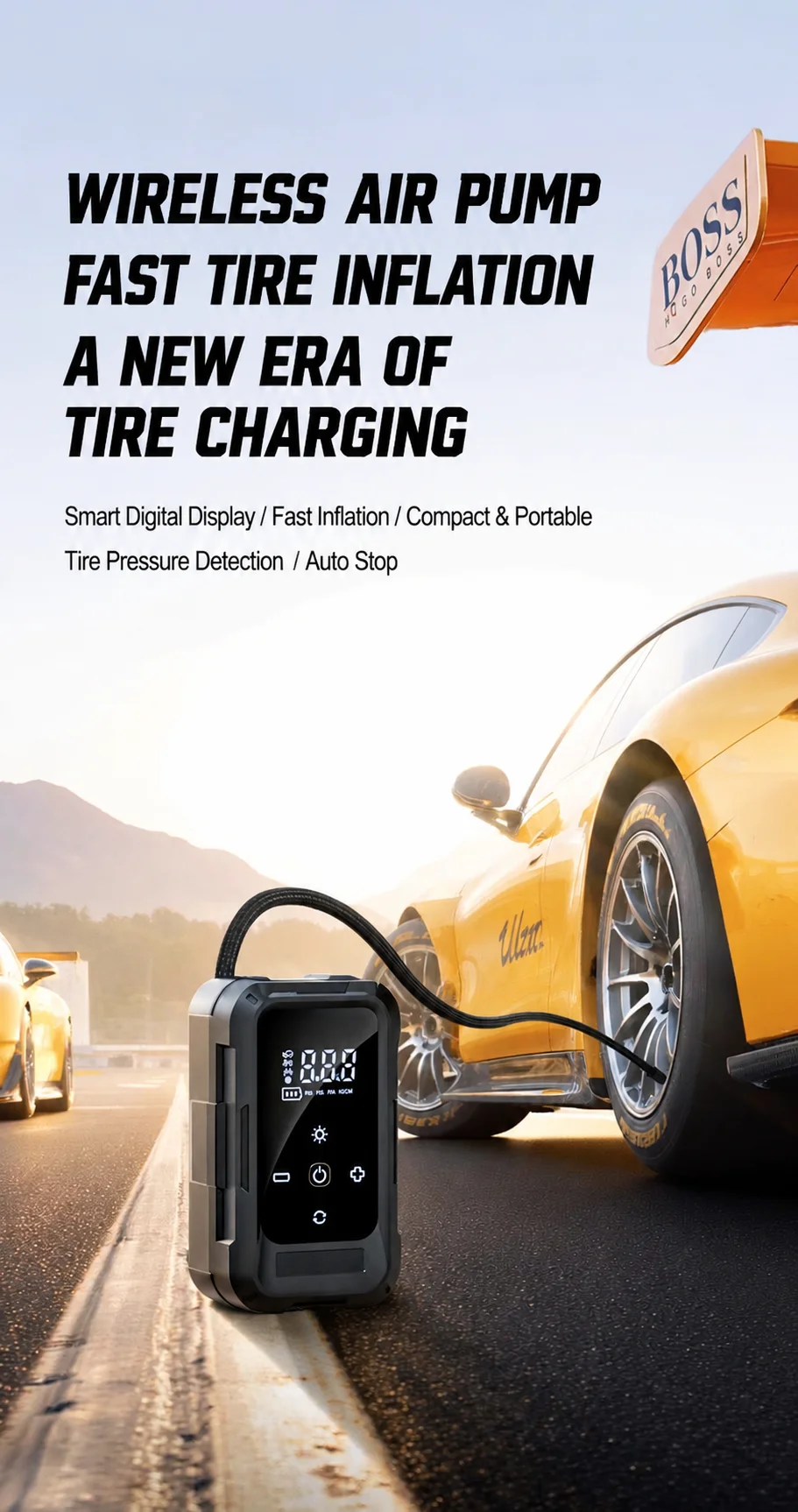 Wireless Tire Inflator Portable Air Compressor Smart Electric Tire Pump Rechargeable Air Pump for Car Bicycle Off Road
Wireless Tire Inflator Portable Air Compressor Smart Electric Tire Pump Rechargeable Air Pump for Car Bicycle Off Road