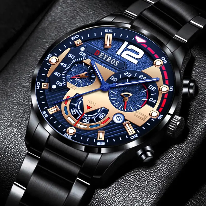 Fashion Mens Stainless Steel Watches Luxury Quartz Wristwatch Calendar Luminous Clock Men Business Casual Watch
Fashion Mens Stainless Steel Watches Luxury Quartz Wristwatch Calendar Luminous Clock Men Business Casual Watch