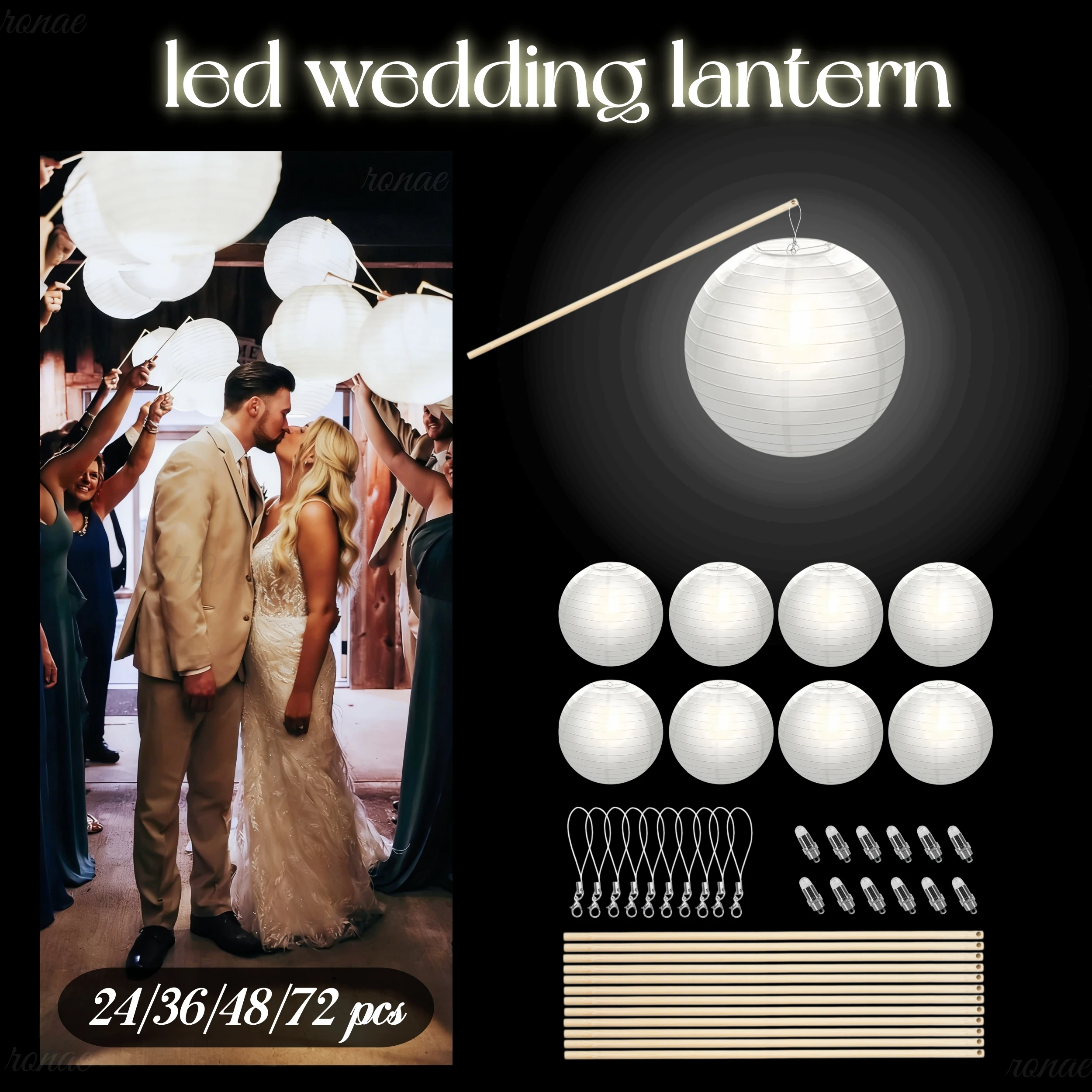 24-48PCS LED Wedding Sparklers White Paper Lantern with LED Lights Hanging Lanterns with Walking Sticks Lantern Party Favors
24-48PCS LED Wedding Sparklers White Paper Lantern with LED Lights Hanging Lanterns with Walking Sticks Lantern Party Favors