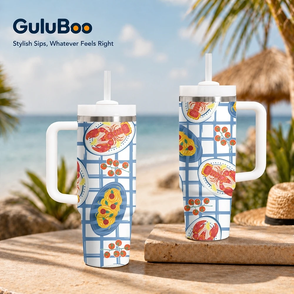 Lobster Fashion Vacuum Flasks 40oz Portable Stainless Steel Tumbler with Handle Straw Double Wall Vacuum Insulated Leakproof Mug
Lobster Fashion Vacuum Flasks 40oz Portable Stainless Steel Tumbler with Handle Straw Double Wall Vacuum Insulated Leakproof Mug