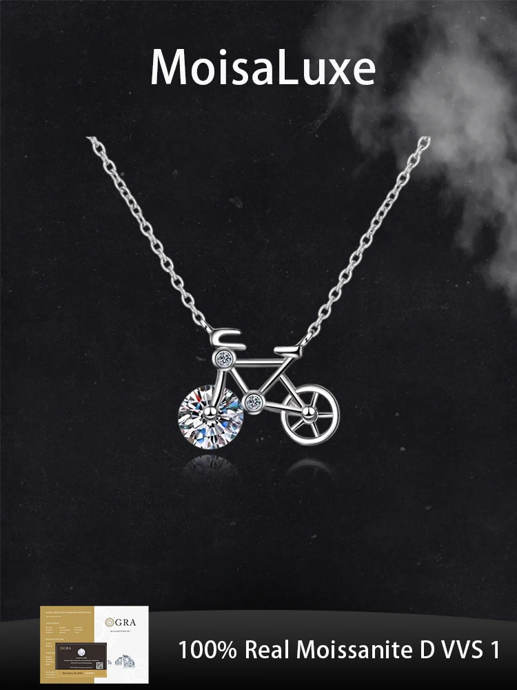 MoisaLuxe Official Store Plata Sterling 925 Silver Moissanite Simple And Cute Bicycle Necklace For Women Clavicle Chain Gift
MoisaLuxe Official Store Plata Sterling 925 Silver Moissanite Simple And Cute Bicycle Necklace For Women Clavicle Chain Gift