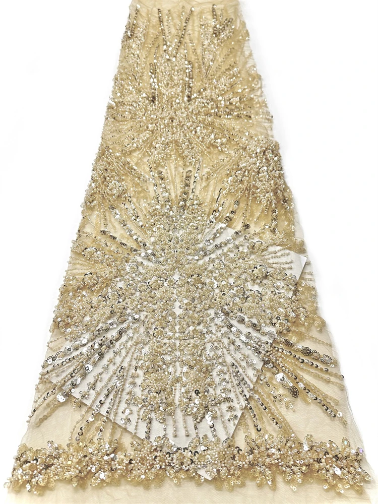 Hot New African Beaded Lace Fabric 5 yards Luxury French Sequins Embroidery Mesh Lace Fabric Ladies Wedding Party Dresses
Hot New African Beaded Lace Fabric 5 yards Luxury French Sequins Embroidery Mesh Lace Fabric Ladies Wedding Party Dresses