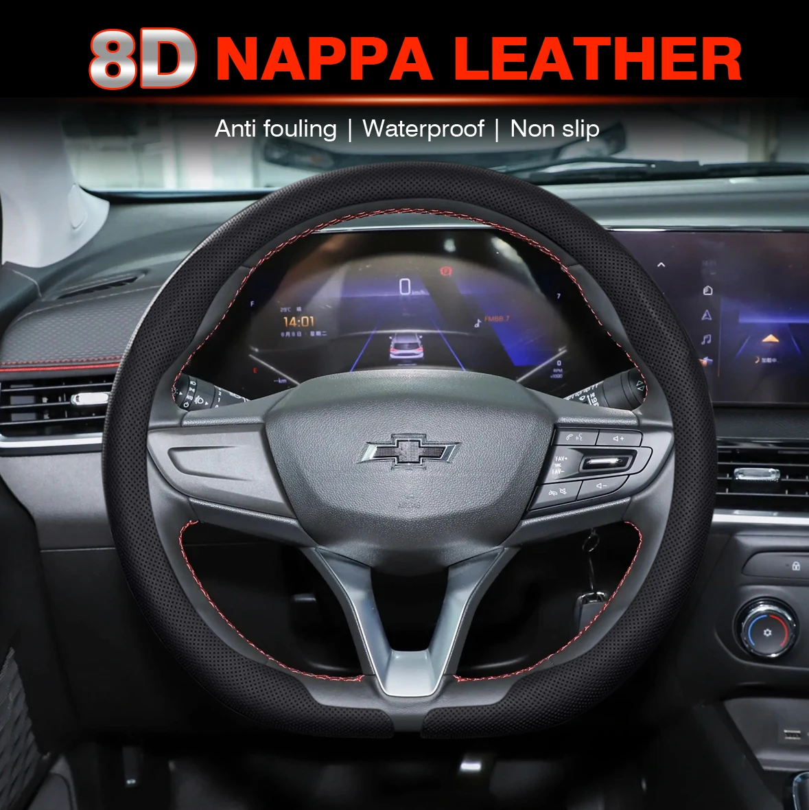 8D Napa leather Non-slip Steering Wheel Cover 38CM for Chevrolet Cavalier Colorado Cruze Lacetti Onix Orlando Silverado Spark
8D Napa leather Non-slip Steering Wheel Cover 38CM for Chevrolet Cavalier Colorado Cruze Lacetti Onix Orlando Silverado Spark