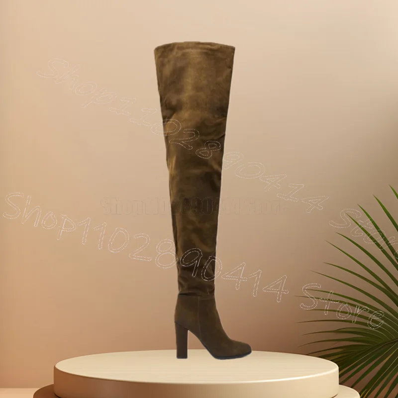 Brown Corduroy Thigh High Pointed Toe Boots Side Zipper Women Shoes Chunky High Heels Sexy Party Dating 2026 Zapatos Para Mujere
Brown Corduroy Thigh High Pointed Toe Boots Side Zipper Women Shoes Chunky High Heels Sexy Party Dating 2026 Zapatos Para Mujere