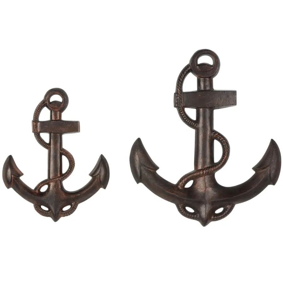 Bronze Aluminum Metal Weathered Anchor Wall Decor with Curved Rope Design 2 Count
Bronze Aluminum Metal Weathered Anchor Wall Decor with Curved Rope Design 2 Count