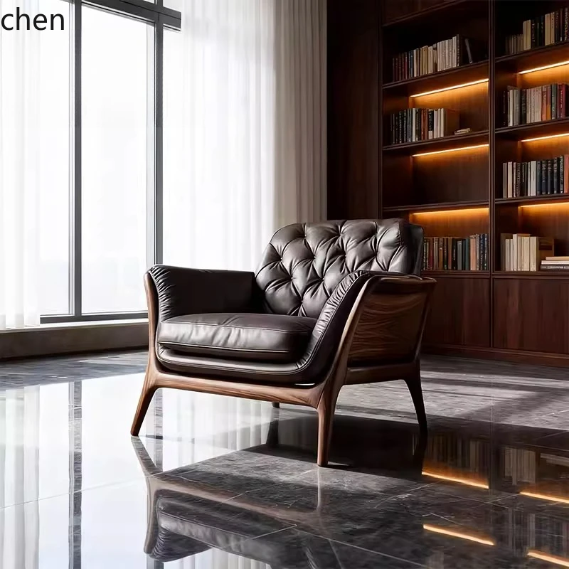 HYS Leather Dining Chair Villa Single Sofa Large Flat Living Room Balcony Lazy Chair
HYS Leather Dining Chair Villa Single Sofa Large Flat Living Room Balcony Lazy Chair