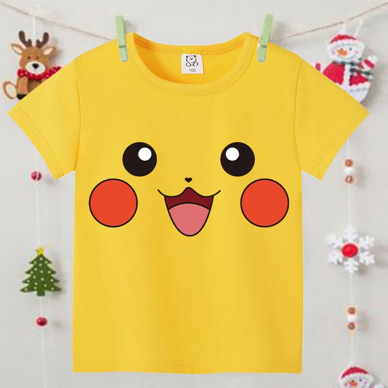 Pokemons Yellow Cute Short-sleeved Top for Boys Girls Pikachu Cartoon Printed T-shirt Children Summer Fashion Sports T-shirts
Pokemons Yellow Cute Short-sleeved Top for Boys Girls Pikachu Cartoon Printed T-shirt Children Summer Fashion Sports T-shirts