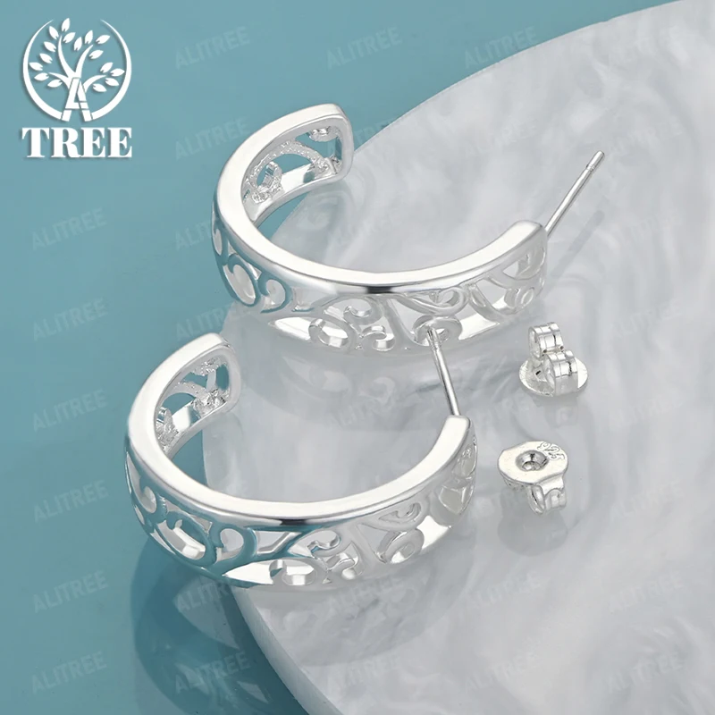Hollow Half Round 925 Sterling Silver Stud Earrings For Men Women Wedding Party Gift Christmas Accessories Gorgeous Jewelry
Hollow Half Round 925 Sterling Silver Stud Earrings For Men Women Wedding Party Gift Christmas Accessories Gorgeous Jewelry
