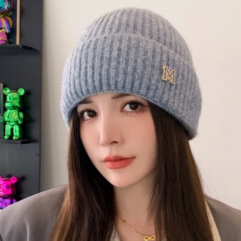 Winter Solid Color Stretch Wool Cold Hats for Women's Thickened Warm Knitted Beanie Versatile M Letter Female Pullover Hat Hot 
Winter Solid Color Stretch Wool Cold Hats for Women's Thickened Warm Knitted Beanie Versatile M Letter Female Pullover Hat Hot