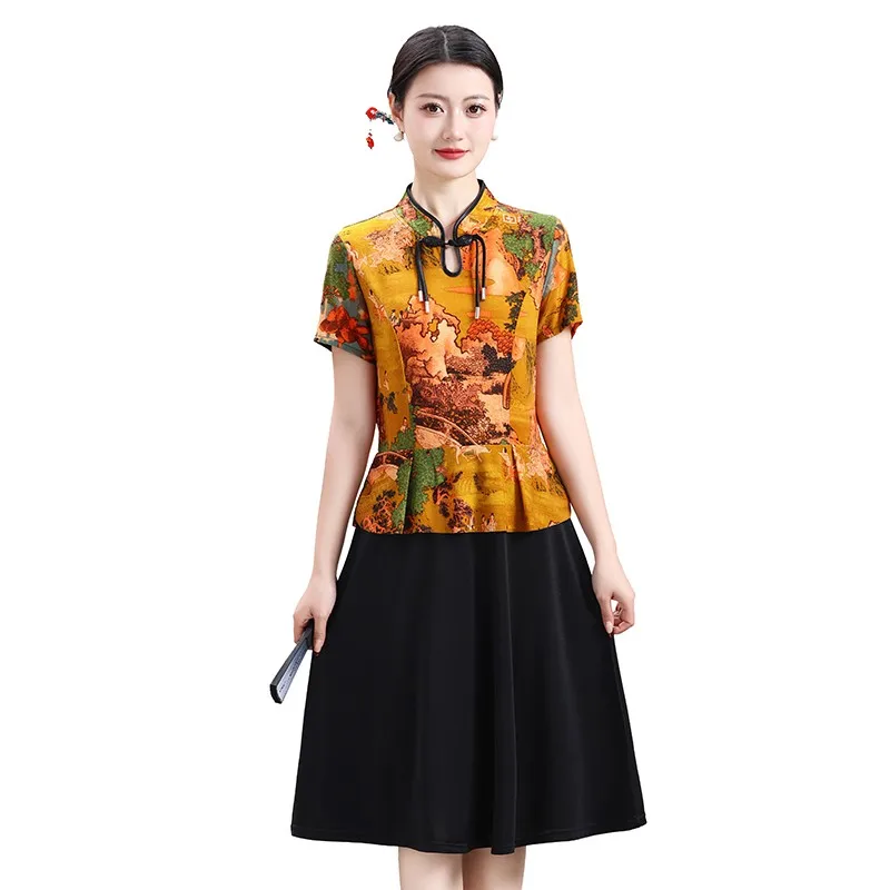 Vintage Chic Qipao Dress Woman Summer New Lady Commute Oversized Chinese Style Flower Printed buckle Dresses
Vintage Chic Qipao Dress Woman Summer New Lady Commute Oversized Chinese Style Flower Printed buckle Dresses