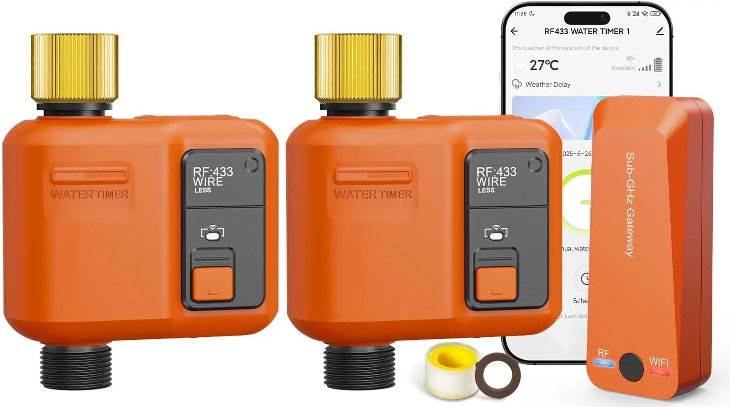 Smart WiFi Water Timer for Garden Hose, 984ft Long Range, APP & Voice Control, Rain Delay, 1 Outlet
Smart WiFi Water Timer for Garden Hose, 984ft Long Range, APP & Voice Control, Rain Delay, 1 Outlet