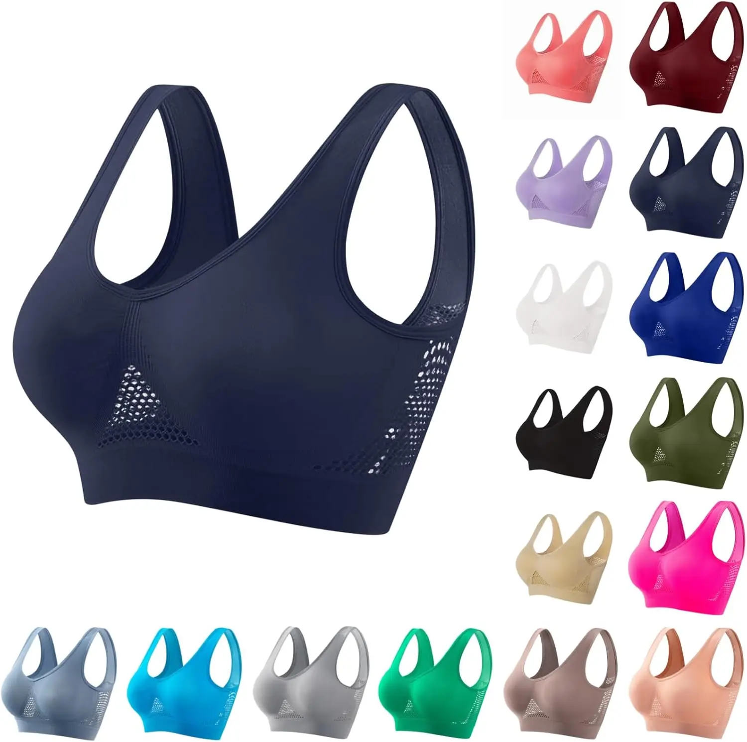 Breathable Anti-Sagging Sports Bras for Women Plus Size High Support WirelBra with Cooling Lift-Up Air Tech Mesh
Breathable Anti-Sagging Sports Bras for Women Plus Size High Support WirelBra with Cooling Lift-Up Air Tech Mesh