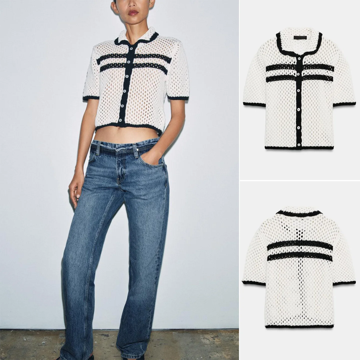 Summer New Women's Commuter Style Single Button Short Sleeve Hollow Knitted Shirt Collar Jacket Loose Fit Casual Polyest...
Summer New Women's Commuter Style Single Button Short Sleeve Hollow Knitted Shirt Collar Jacket Loose Fit Casual Polyest...