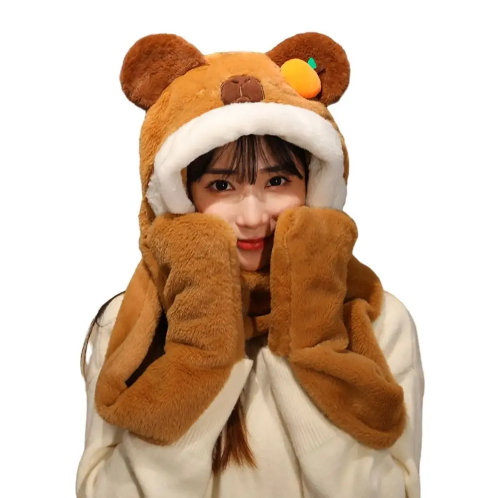 Cute 3in 1 Hat Scarf Gloves Set Plush Thickened Capybara Beanie Cap Winter Warm Ear Protection Cartoon Neck Hat
Cute 3in 1 Hat Scarf Gloves Set Plush Thickened Capybara Beanie Cap Winter Warm Ear Protection Cartoon Neck Hat