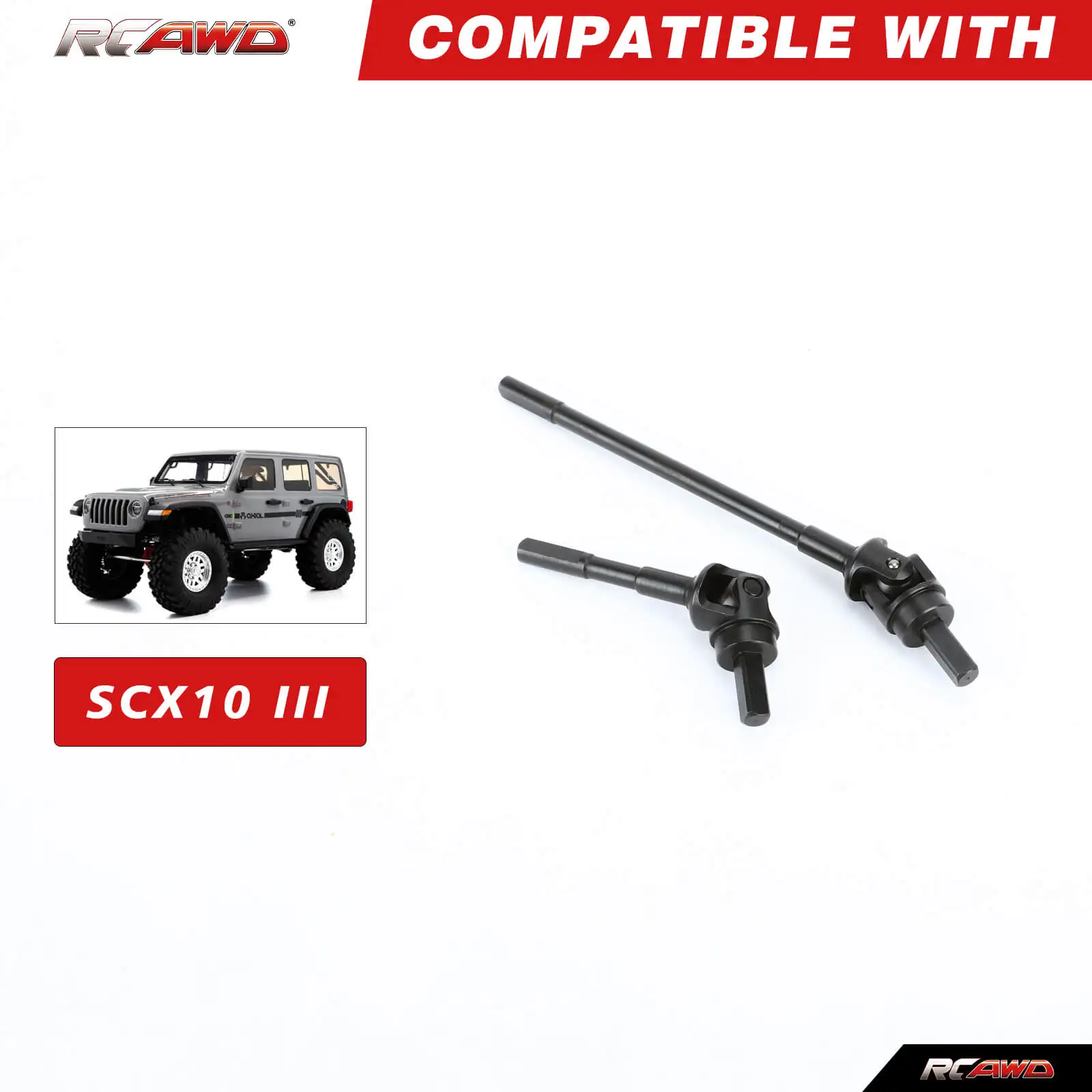 RCAWD AR45P Universal Axle Set 2pcs 45# Steel Front Drive Shaft for Axial SCX10 III 1/10 Driveshaft Upgrades Parts
RCAWD AR45P Universal Axle Set 2pcs 45# Steel Front Drive Shaft for Axial SCX10 III 1/10 Driveshaft Upgrades Parts