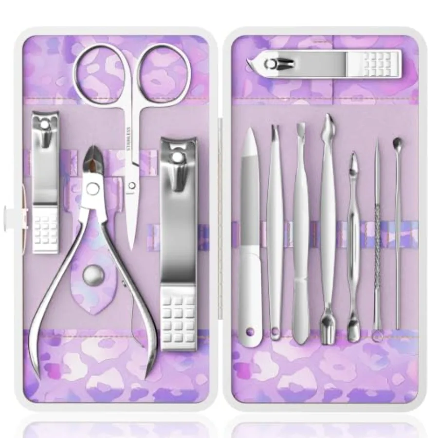 Nail Clippers Kit Manicure Pedicure Set with Holographic Case Purple
Nail Clippers Kit Manicure Pedicure Set with Holographic Case Purple