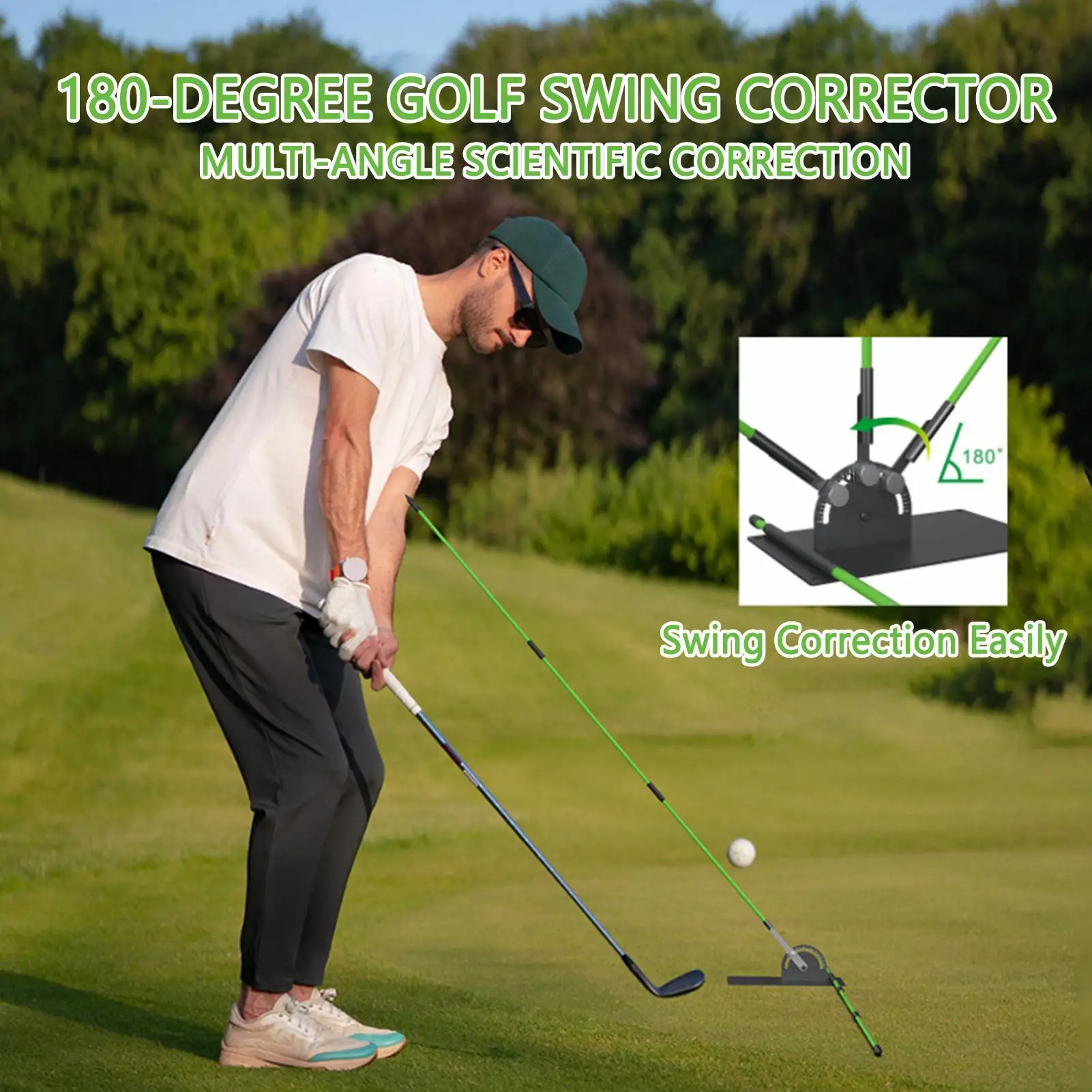 Golf Alignment Stick Holder 180 Degree Adjustable Portable Swing Plane Golf Training Aid for Men Women Golfer Aiming Putting
Golf Alignment Stick Holder 180 Degree Adjustable Portable Swing Plane Golf Training Aid for Men Women Golfer Aiming Putting