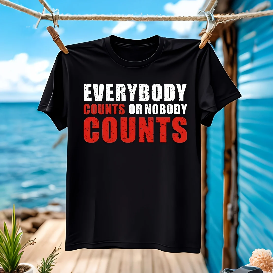 Мужская футболка Everybodys Counts Or Nobodys Counts, 100% хлопок, повседневная, дышащая, удобная, повседневная, повседневная, широкий размер, ассортимент ne
Мужская футболка Everybodys Counts Or Nobodys Counts, 100% хлопок, повседневная, дышащая, удобная, повседневная, повседневная, широкий размер, ассортимент ne