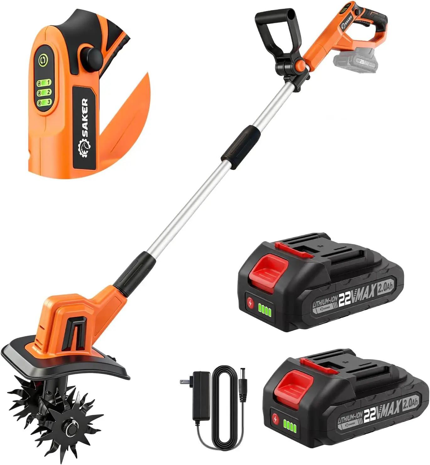 22V Cordless Electric Garden Tiller Cultivator, Rototiller for Gardening with 3 Adjustable Speed, 9-Inch Tilling Width, 6.3-Inch
22V Cordless Electric Garden Tiller Cultivator, Rototiller for Gardening with 3 Adjustable Speed, 9-Inch Tilling Width, 6.3-Inch