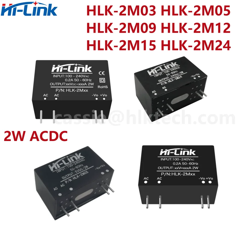 HLK-2M05 2M12 Power Module Supply from Hi-Link Shenzhen 2W ACDC 220V 3V/5V/9V/12/15/24V Authorized supplier for ACDC Converter
HLK-2M05 2M12 Power Module Supply from Hi-Link Shenzhen 2W ACDC 220V 3V/5V/9V/12/15/24V Authorized supplier for ACDC Converter