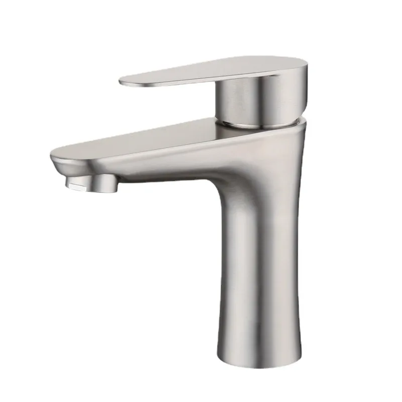 Lavatory Basin Faucet 304 Stainless Steel Bathroom Sink Faucet Deck Mounted Single Handle Hot and Cold Mixer Tap Brushed
Lavatory Basin Faucet 304 Stainless Steel Bathroom Sink Faucet Deck Mounted Single Handle Hot and Cold Mixer Tap Brushed