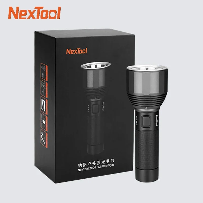 Nextool Outdoor Strong Light Flashlight Rechargeable 5000mAh 2000lm 380m 5Modes IPX7Waterproof Type-C Camping Outdoor LED light
Nextool Outdoor Strong Light Flashlight Rechargeable 5000mAh 2000lm 380m 5Modes IPX7Waterproof Type-C Camping Outdoor LED light