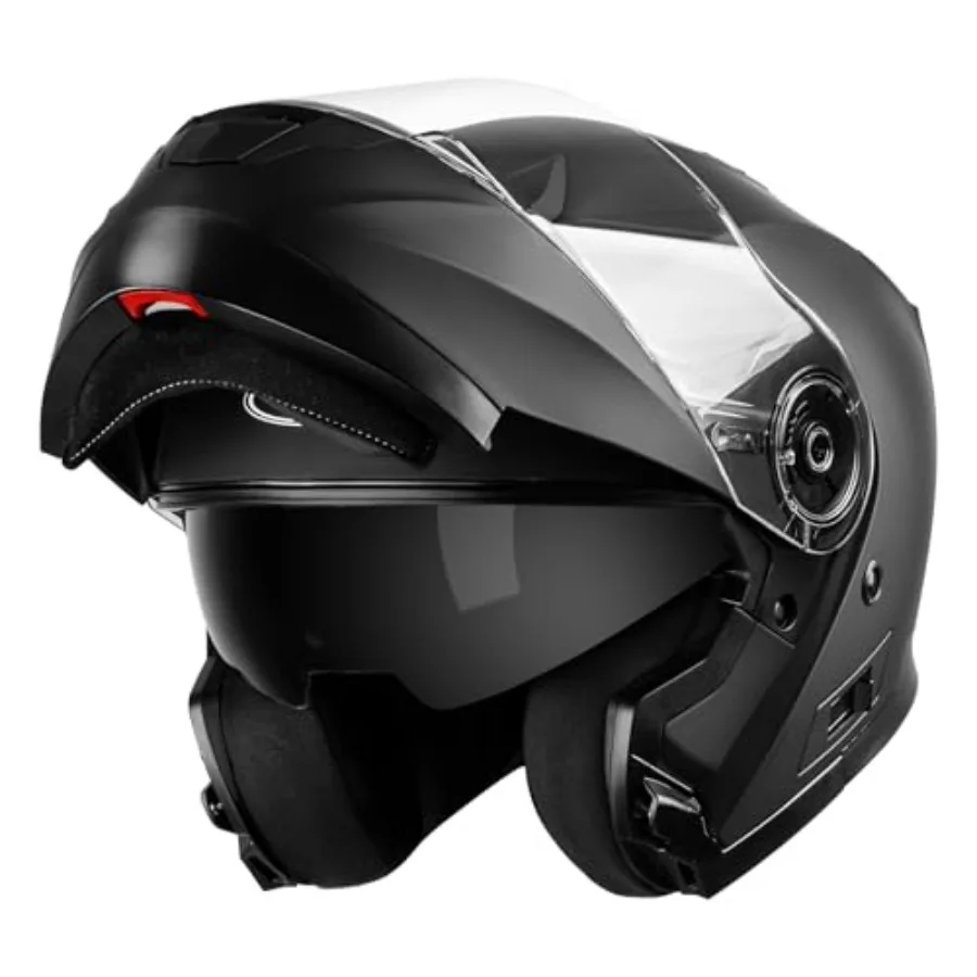 Modular Motorcycle Helmets, DOT Approved Full Face Helmet with Flip-Up Dual Visor, Matte Black ABS Shell, Lightweight Ventilate
Modular Motorcycle Helmets, DOT Approved Full Face Helmet with Flip-Up Dual Visor, Matte Black ABS Shell, Lightweight Ventilate