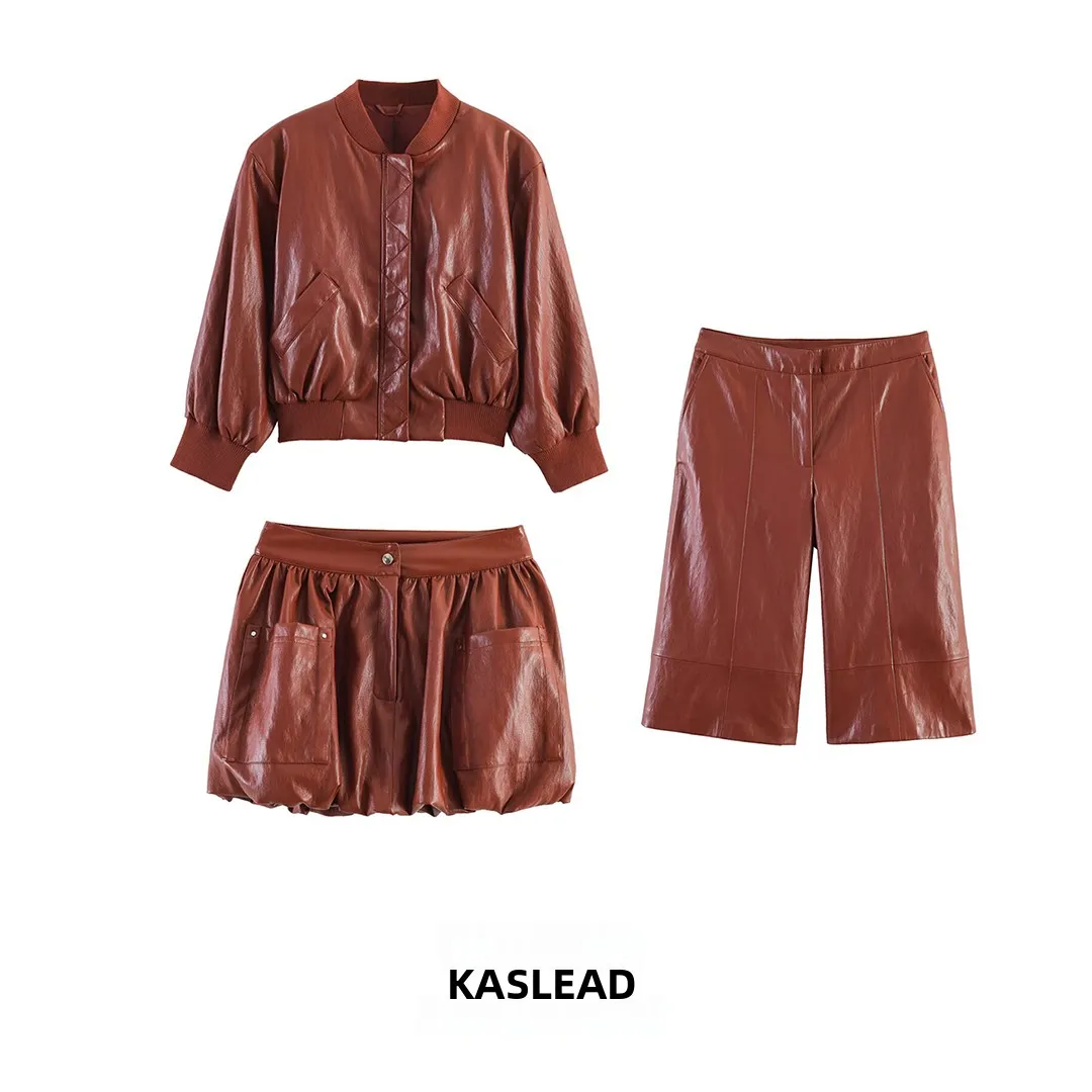 KASLEAD New Women's Fashion Leather Simulation Three-Piece Set Short Sleeve Long Sleeve Spring Summer Autumn Casual Business
KASLEAD New Women's Fashion Leather Simulation Three-Piece Set Short Sleeve Long Sleeve Spring Summer Autumn Casual Business