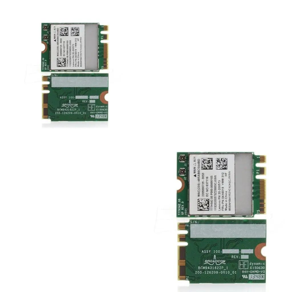 2.4G/ BT4.0 Mini PCI-e Dual Band Wireless Card for BCM943162ZP
2.4G/ BT4.0 Mini PCI-e Dual Band Wireless Card for BCM943162ZP