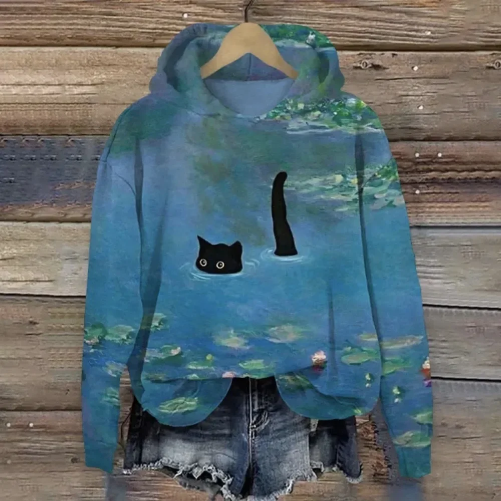 Women's Oil Painting Cat Print Hoodie Harajuku Winter Long Sleeve Hoodies Oversized Casual Pullover Old School Outfits Tops
Women's Oil Painting Cat Print Hoodie Harajuku Winter Long Sleeve Hoodies Oversized Casual Pullover Old School Outfits Tops