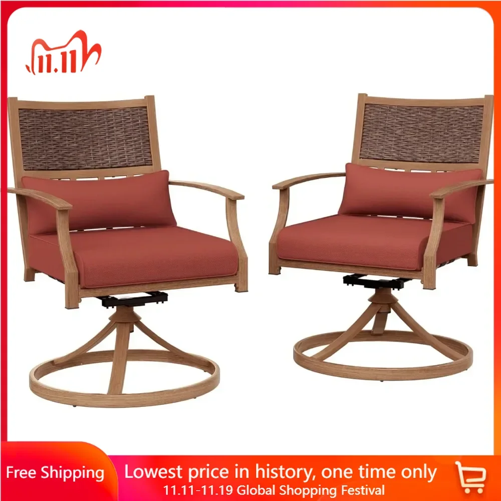 Patio Chairs Set of 2, All Weather Swivel Rocker Chairs W/ Hand-Painted Metal Frame & Deep Seat Cushion, Outdoor Dining Chairs
Patio Chairs Set of 2, All Weather Swivel Rocker Chairs W/ Hand-Painted Metal Frame & Deep Seat Cushion, Outdoor Dining Chairs