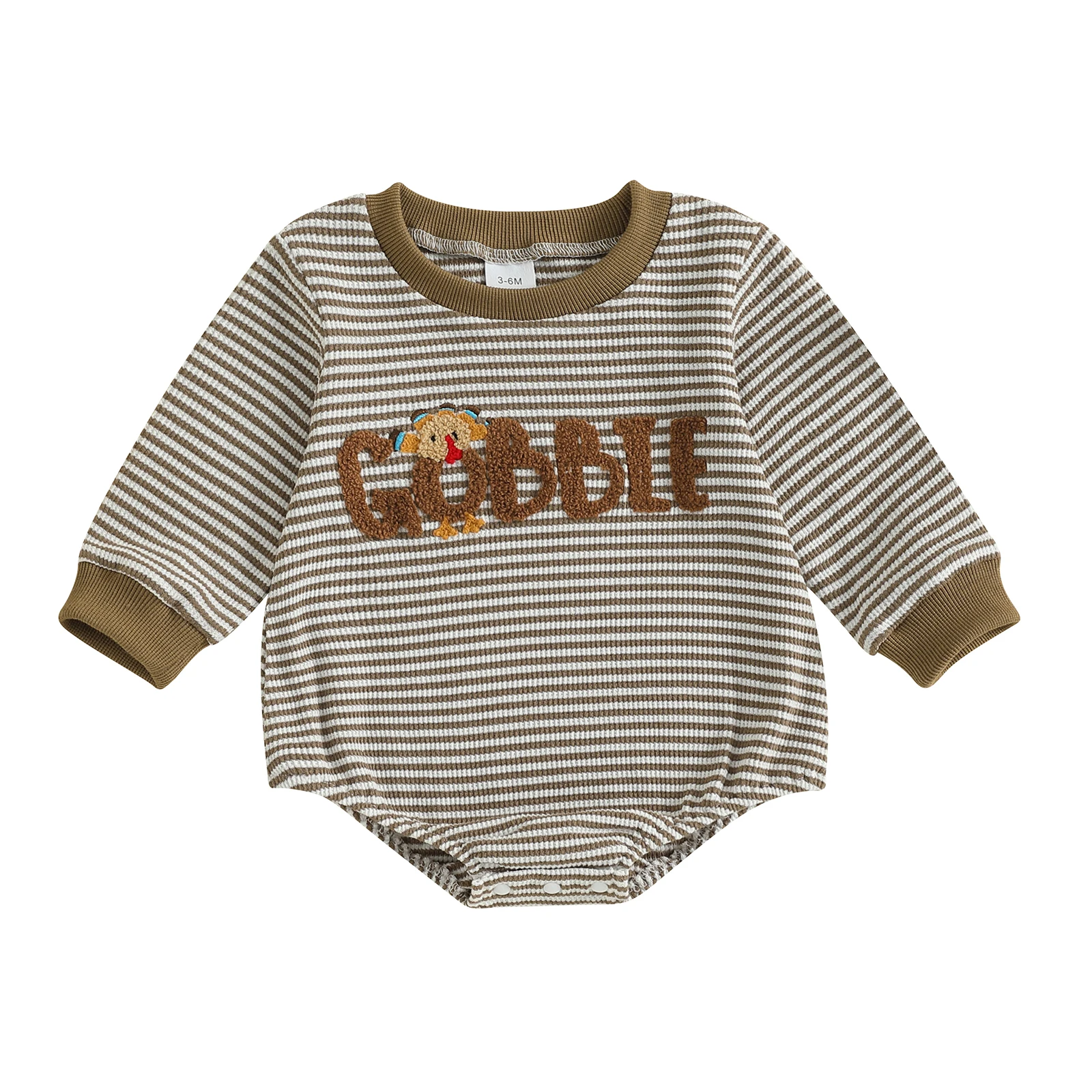 Baby Romper Long Sleeve Stripes Embroidery Letters Turkey Fall Bodysuit Thanksgiving Clothes for Girls Boys
Baby Romper Long Sleeve Stripes Embroidery Letters Turkey Fall Bodysuit Thanksgiving Clothes for Girls Boys