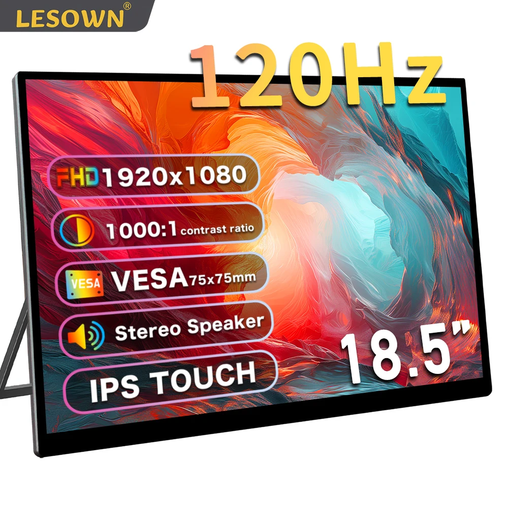 Портативный монитор LESOWN 1080P с широким экраном 18,5 дюйма, Сенсорный HDMI USB C 120 Гц, ПК, ноутбука, дополнительный игровой дисплей для ПК, PS4, переключатель
Портативный монитор LESOWN 1080P с широким экраном 18,5 дюйма, Сенсорный HDMI USB C 120 Гц, ПК, ноутбука, дополнительный игровой дисплей для ПК, PS4, переключатель