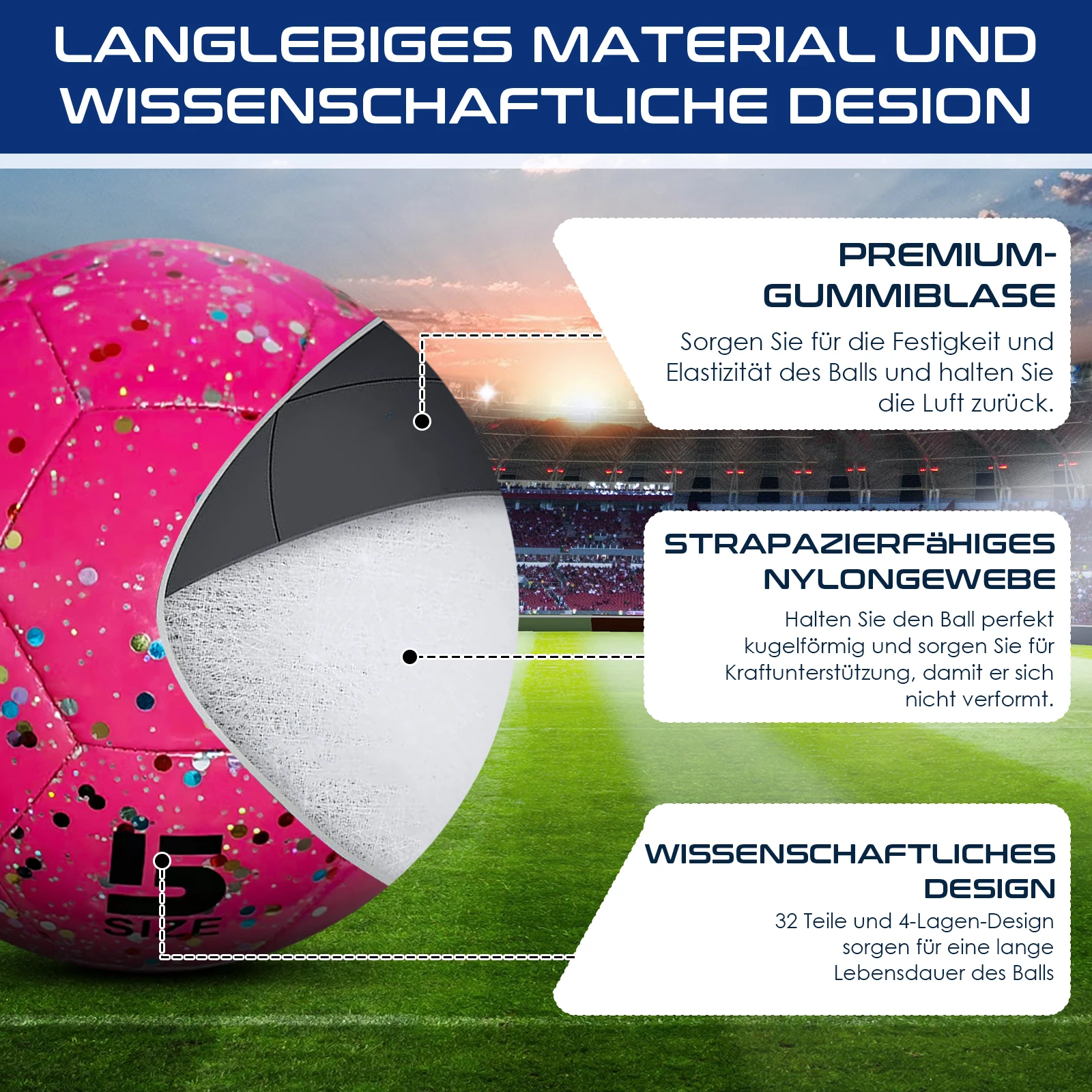 Shiny Girls Soccer Ball Size 5 Party Gift And Festival Gift Football Size Children Nice Stability
Shiny Girls Soccer Ball Size 5 Party Gift And Festival Gift Football Size Children Nice Stability