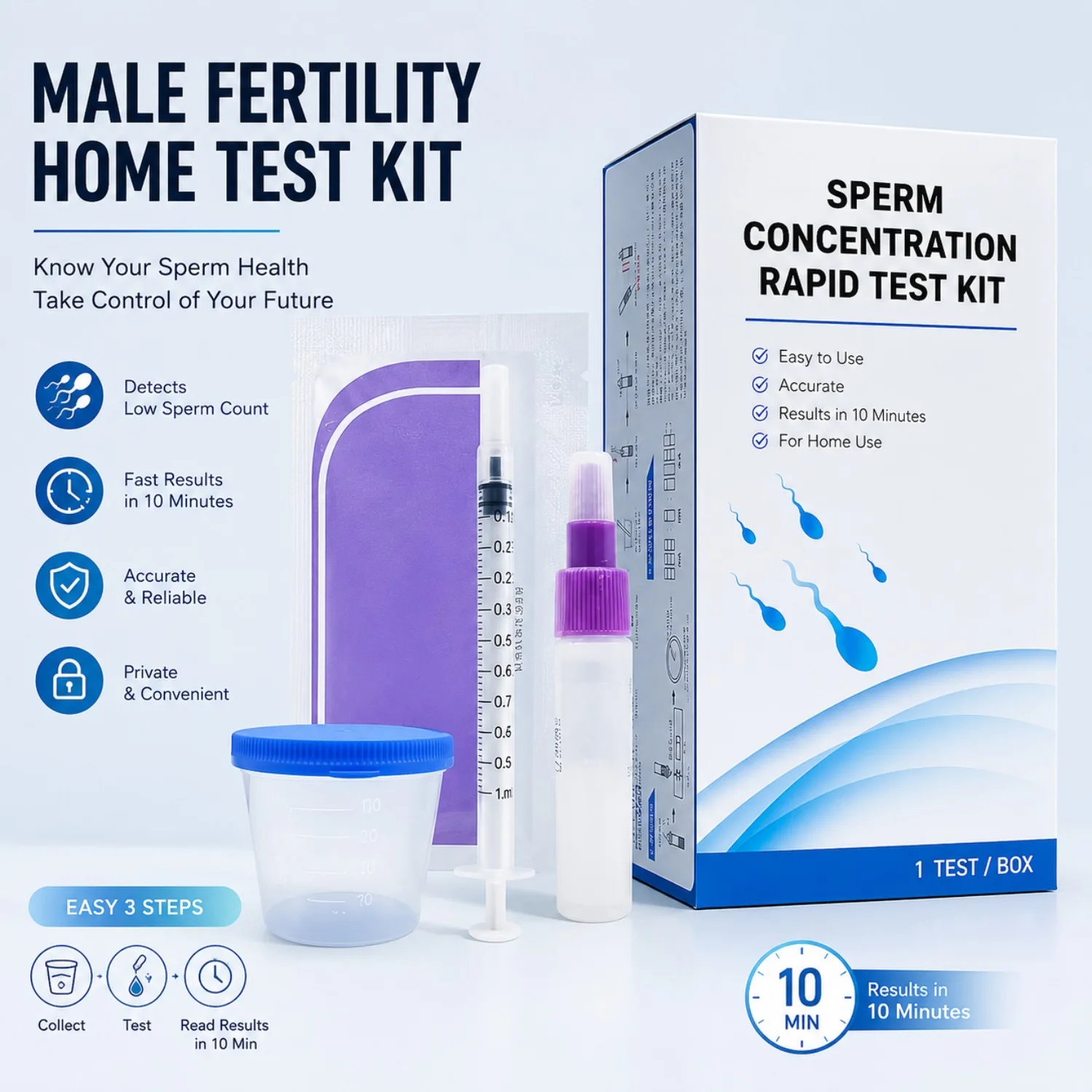 Home Fertility Test for Men, Private Self-Check Kit with Quick 10-30 Minutes,Accurate Easy to Read Results
Home Fertility Test for Men, Private Self-Check Kit with Quick 10-30 Minutes,Accurate Easy to Read Results