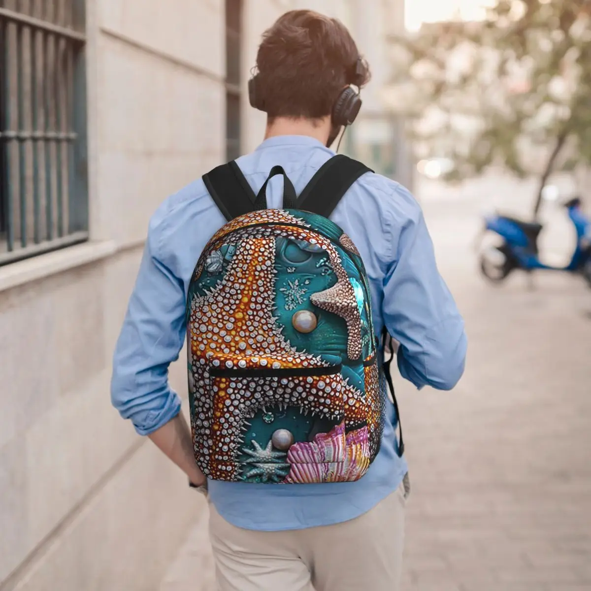 Beachthemed Starfish Shell Pattern Backpack Student BookBag Kids School Bag Computer Shoulder Bags for Men Women
Beachthemed Starfish Shell Pattern Backpack Student BookBag Kids School Bag Computer Shoulder Bags for Men Women