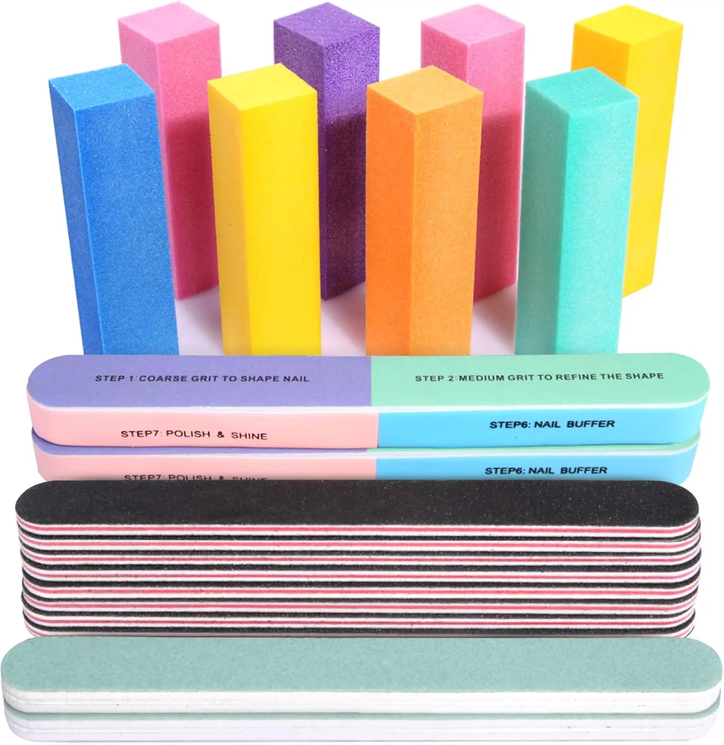 20PCS Nail File Kit, Rectangular Buffer Block & 100/180 Grit Files & Polishing Buffer, Manicure Tools
20PCS Nail File Kit, Rectangular Buffer Block & 100/180 Grit Files & Polishing Buffer, Manicure Tools