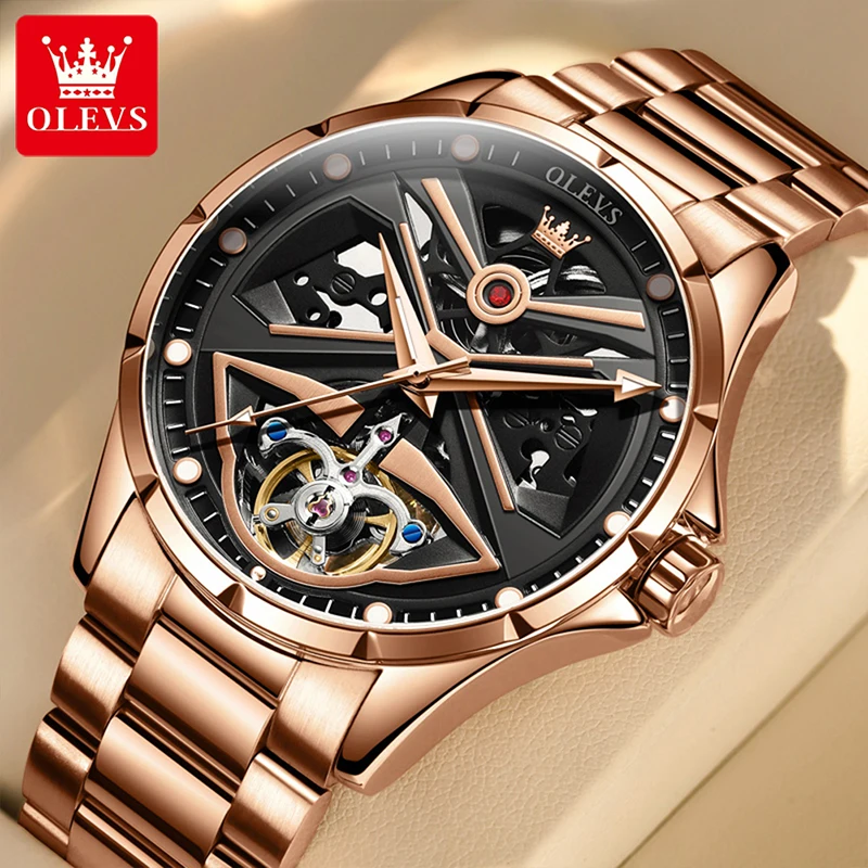 OLEVS Luxury Personalized Men Mechanical Watch 2024 New Fashion Rose Gold Strap Tourbillon Men Watch Luminous Waterproof 6655
OLEVS Luxury Personalized Men Mechanical Watch 2024 New Fashion Rose Gold Strap Tourbillon Men Watch Luminous Waterproof 6655