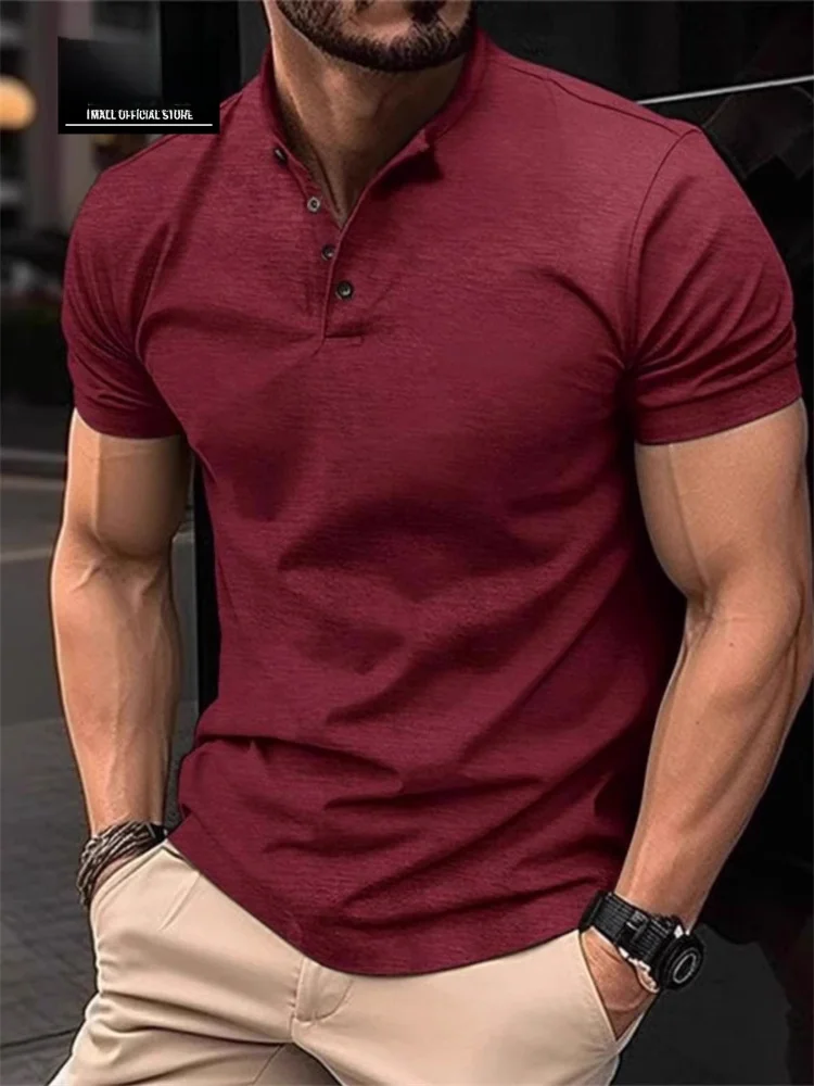 High-End Men's ort Sve irt Henry Collar Casual Slim Fit American Sle Summer f Sve T-irt Busin Gentleman
High-End Men's ort Sve irt Henry Collar Casual Slim Fit American Sle Summer f Sve T-irt Busin Gentleman