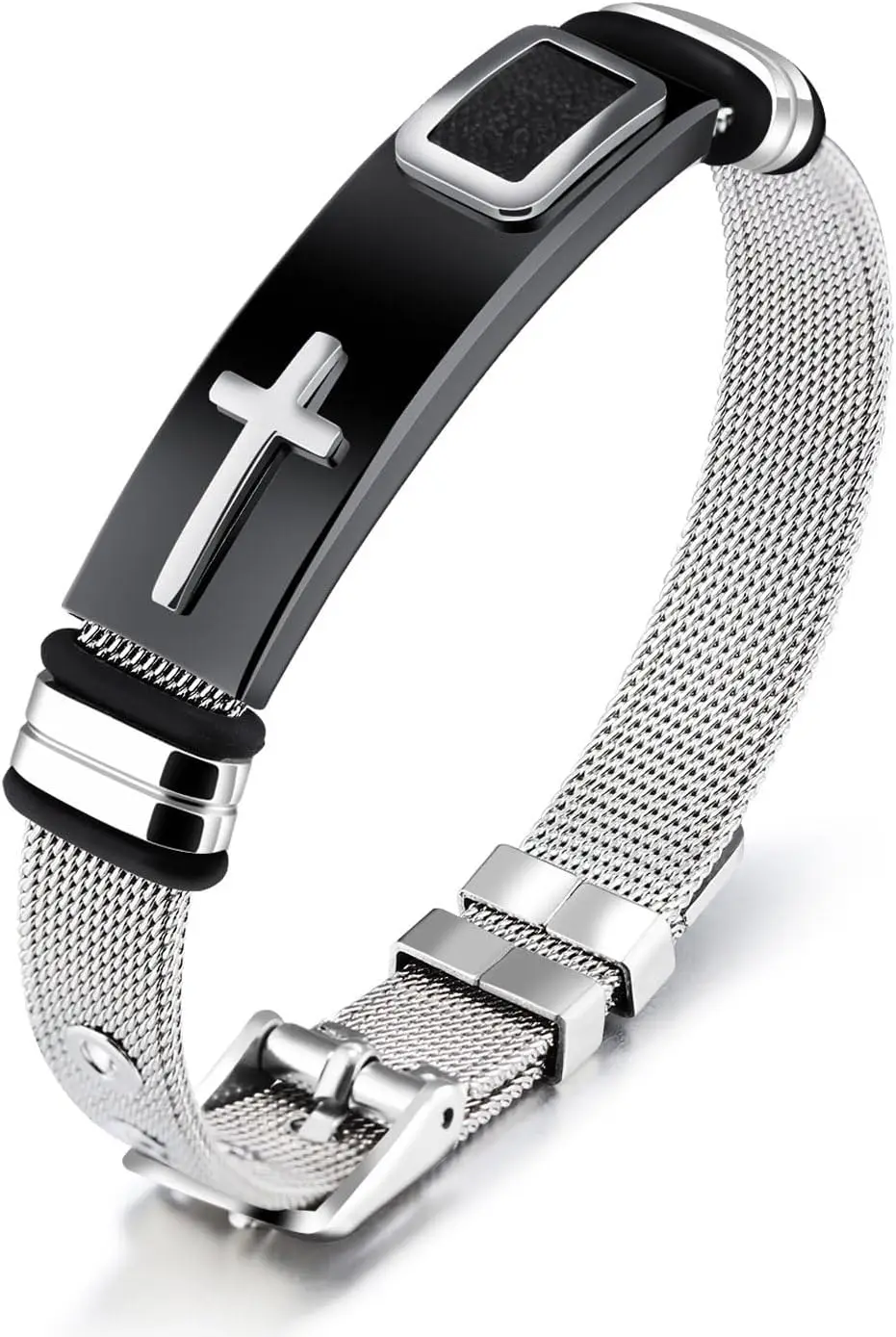 2025 Black Bracelets for Men Stylish Adjustable Cross Stainless Steel Mesh Chain Wrist Band Jewelry
2025 Black Bracelets for Men Stylish Adjustable Cross Stainless Steel Mesh Chain Wrist Band Jewelry