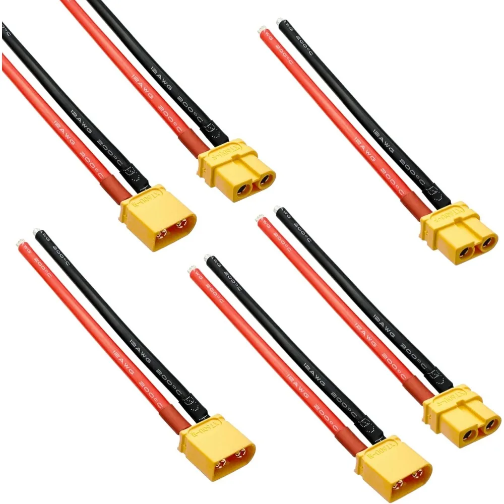 6PCS 12AWG 100mm Silicone Wire XT60 Female Male Connector Cable for RC LiPo Battery Drone Car Boat
6PCS 12AWG 100mm Silicone Wire XT60 Female Male Connector Cable for RC LiPo Battery Drone Car Boat