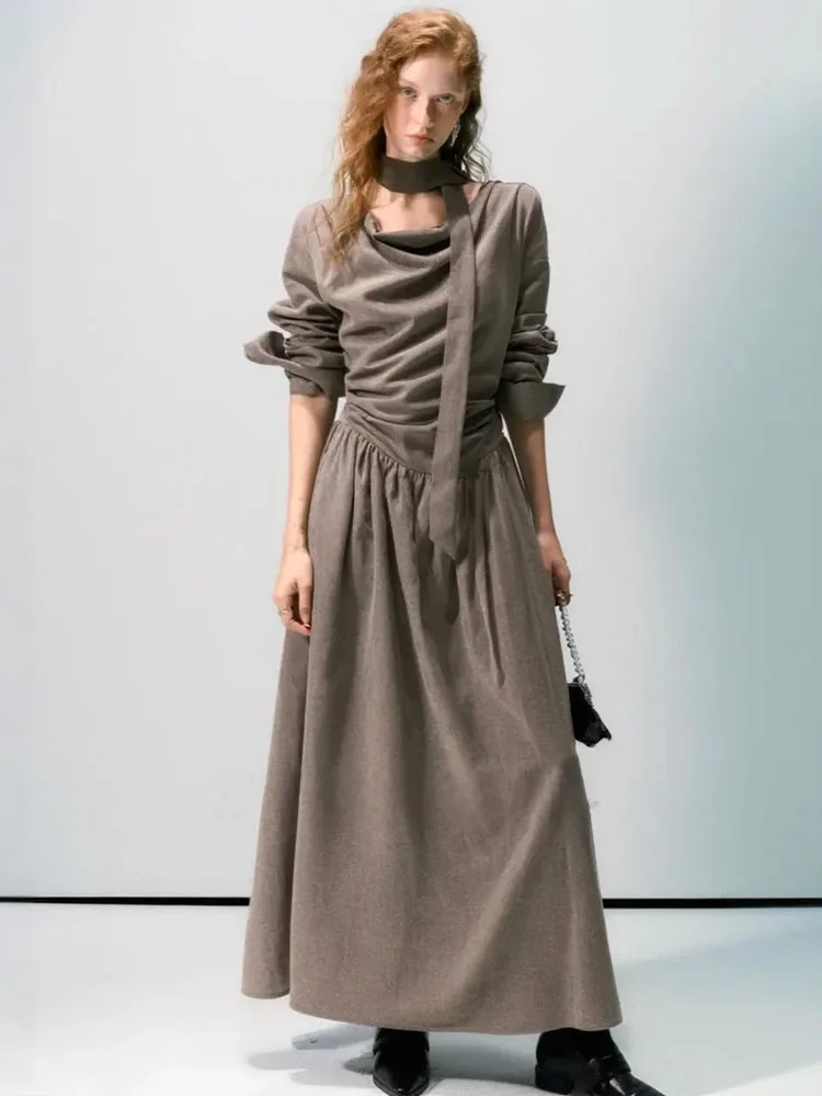 Юбка ZhuoZhi Premium: Драпированная, с завышенной талией, А-силуэт, длинная, из мягкой ткани, для офиса и повседневной носки, осенняя новинка
Юбка ZhuoZhi Premium: Драпированная, с завышенной талией, А-силуэт, длинная, из мягкой ткани, для офиса и повседневной носки, осенняя новинка