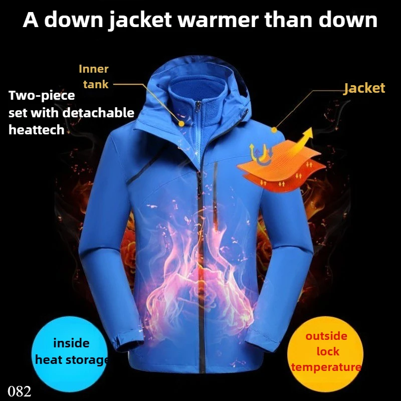 New 2-Piece Men's Winter Jacket, Waterproof Windproof Loose Fit Coat with Fleece Liner for Warmth
New 2-Piece Men's Winter Jacket, Waterproof Windproof Loose Fit Coat with Fleece Liner for Warmth