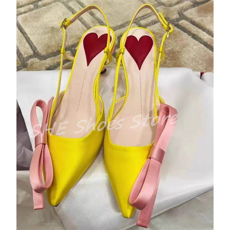Mixed Color Butterfly Knot Decor Women Sandals Sexy Pointed Toe Strange High Heels Pumps Summer Outside Ladies Dress Slippers
Mixed Color Butterfly Knot Decor Women Sandals Sexy Pointed Toe Strange High Heels Pumps Summer Outside Ladies Dress Slippers