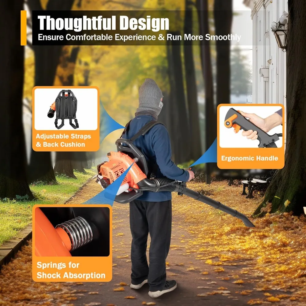 42.7CC 2-Stroke Commercial Leaf Blower Portable Gas Powered Backpack Leaf Blower with 1.2L Tank 1250W Leaf Blowing Machine
42.7CC 2-Stroke Commercial Leaf Blower Portable Gas Powered Backpack Leaf Blower with 1.2L Tank 1250W Leaf Blowing Machine