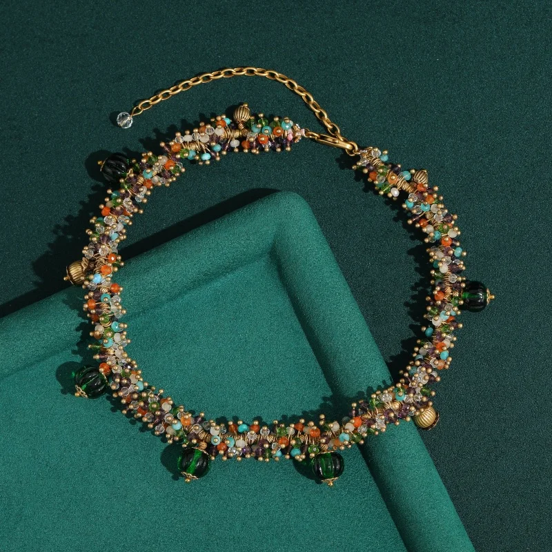 Vintage Glaze Pumpkin Green Necklace Woman Colorful Natural Stone Design Antique Gold Plated Music Festival Party Jewelry Luxury
Vintage Glaze Pumpkin Green Necklace Woman Colorful Natural Stone Design Antique Gold Plated Music Festival Party Jewelry Luxury