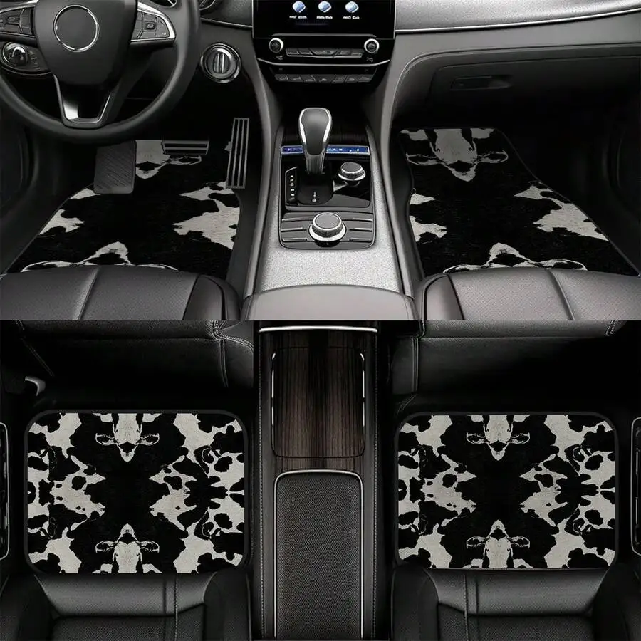 4pcs Symmetrical Cow Print Car Floor Mats For Sedans SUVs Universal Fit
4pcs Symmetrical Cow Print Car Floor Mats For Sedans SUVs Universal Fit