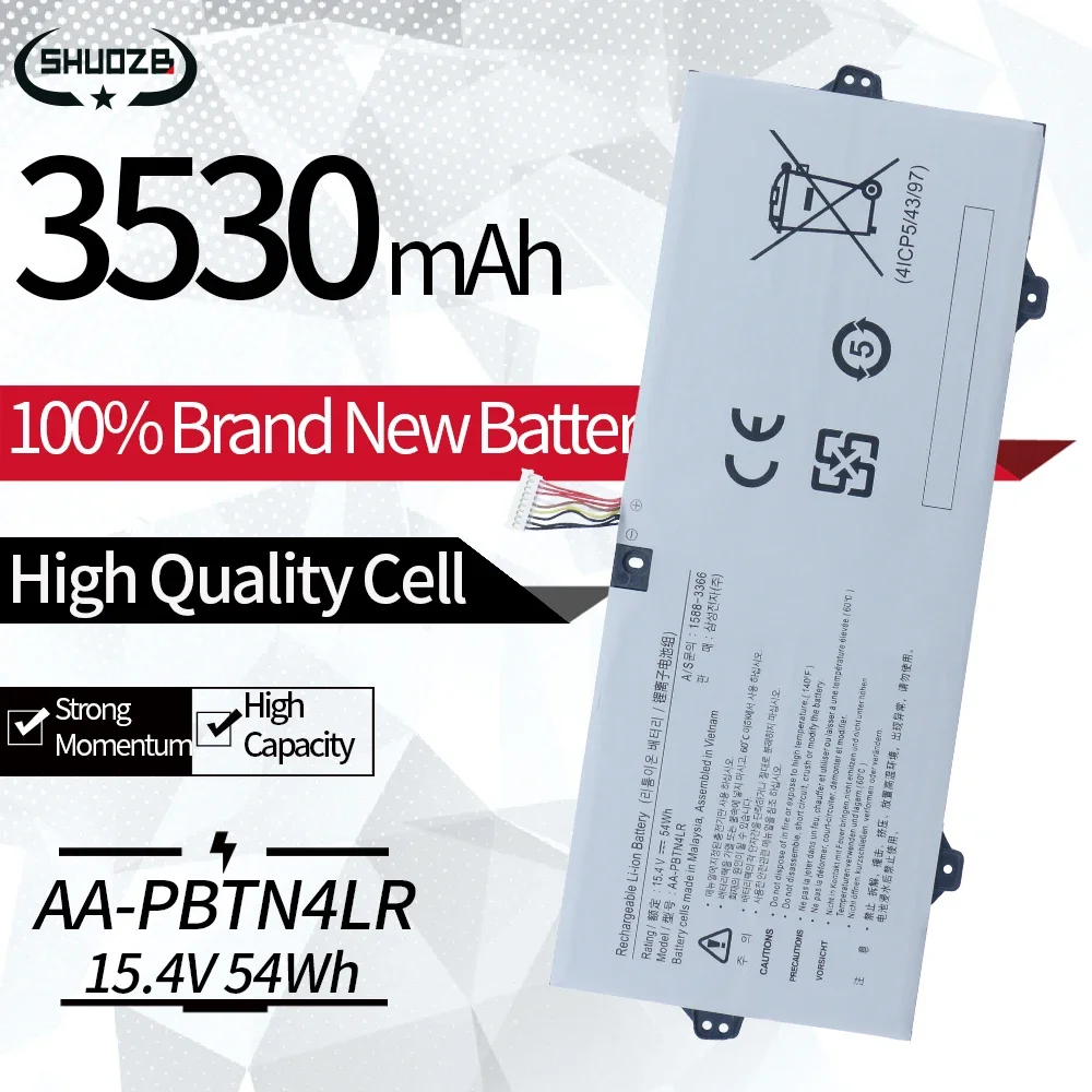 New AA-PBTN4LR BA43-00 Laptop Battery For Samsung NP940X5M-X02US NP940X3M-K01US NOTEBook 9 PRO 15 NP940X5N NT950QAA 15.4V 54WH
New AA-PBTN4LR BA43-00 Laptop Battery For Samsung NP940X5M-X02US NP940X3M-K01US NOTEBook 9 PRO 15 NP940X5N NT950QAA 15.4V 54WH