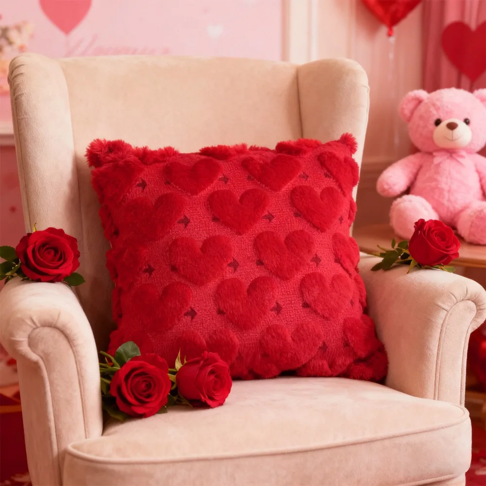 45*45 CM Heart Plush Pillow Cover Soft Romantic Embroidery Pillowcase Comfortable Wear Resistant Pillowslip Sofa Decor
45*45 CM Heart Plush Pillow Cover Soft Romantic Embroidery Pillowcase Comfortable Wear Resistant Pillowslip Sofa Decor